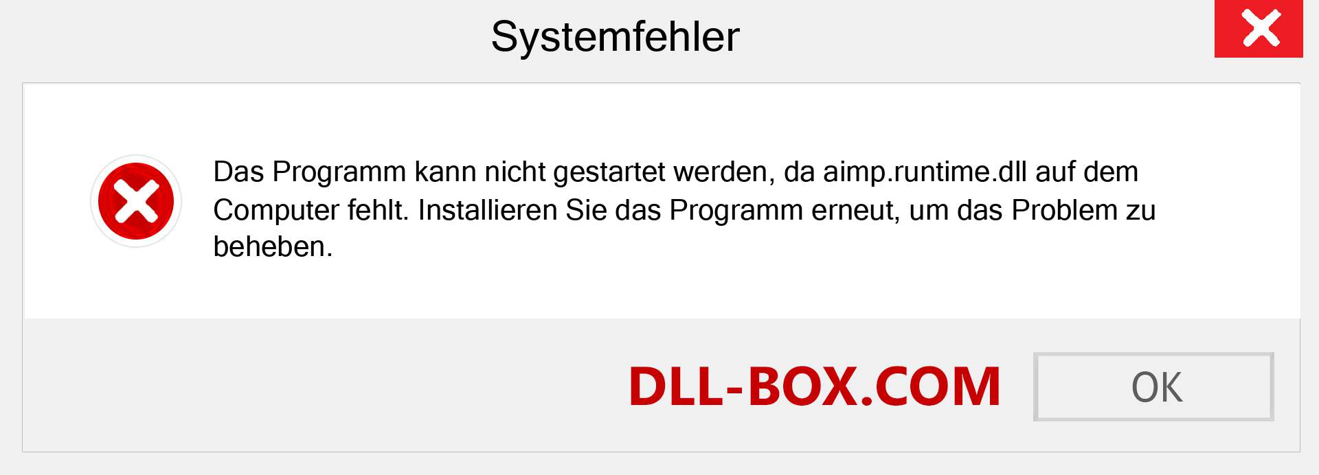 aimp.runtime.dll-Datei fehlt?. Download für Windows 7, 8, 10 - Fix aimp.runtime dll Missing Error unter Windows, Fotos, Bildern