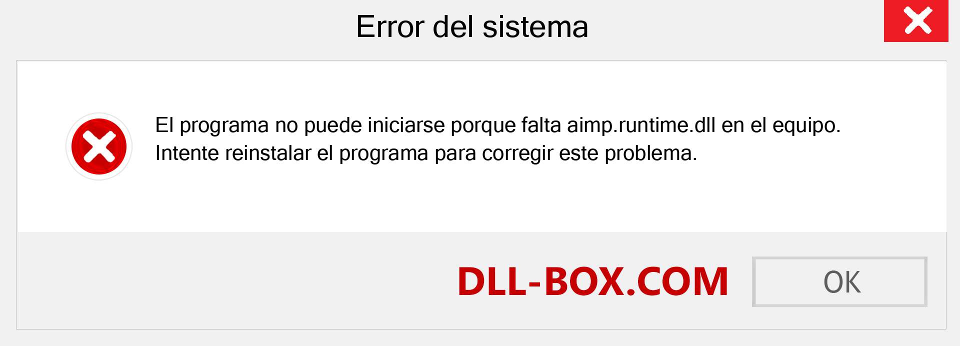 ¿Falta el archivo aimp.runtime.dll ?. Descargar para Windows 7, 8, 10 - Corregir aimp.runtime dll Missing Error en Windows, fotos, imágenes