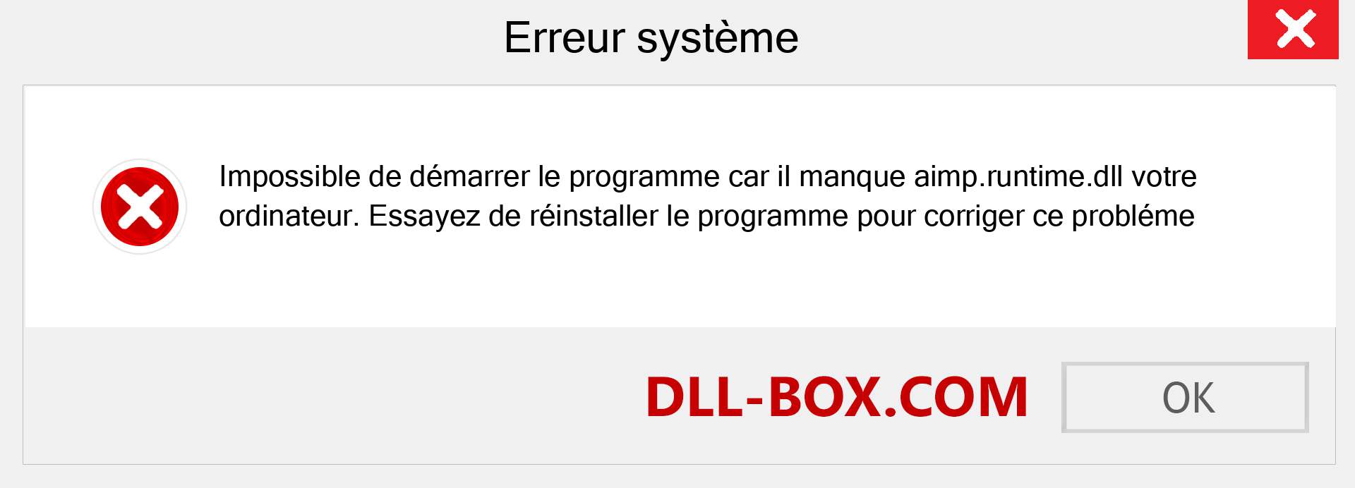 Le fichier aimp.runtime.dll est manquant ?. Télécharger pour Windows 7, 8, 10 - Correction de l'erreur manquante aimp.runtime dll sur Windows, photos, images